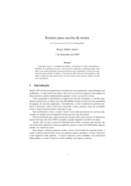 Roteiro para escrita de textos