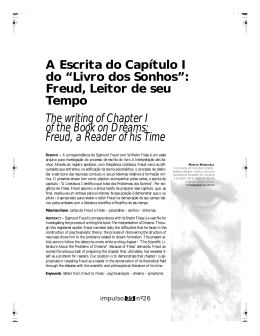 A Escrita do Cap&iacute;tulo I do &ldquo;Livro dos Sonhos&rdquo;: Freud, Leitor