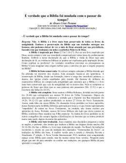 &Eacute; verdade que a B&iacute;blia foi mudada com o passar do tempo?