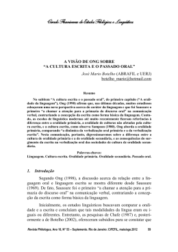 a cultura escrita e o passado oral - CiFEFiL