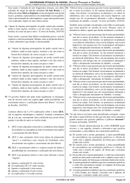 VESTIBULAR 2006 Esta seção é formada de sete fragmentos