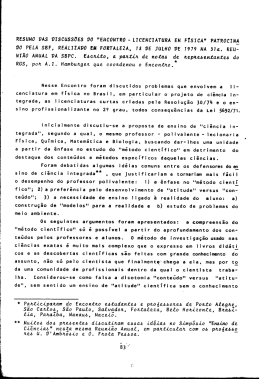 “Encontro-Licenciatura em Física” patrocinado pela SBF, realizado
