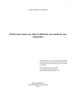 Pr&aacute;ticas de Leitura em aulas de Hist&oacute;ria