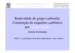 Reatividade do grupo carbonila: Constru&ccedil;&atilde;o do - Cefet