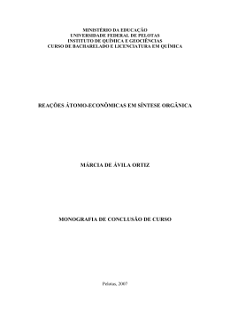 Rea&ccedil;&otilde;es &Aacute;tomo-Econ&ocirc;micas em S&iacute;ntese Org&acirc;nica