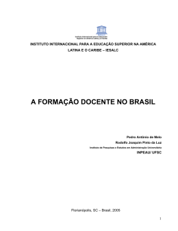 A FORMAÇÃO DOCENTE NO BRASIL