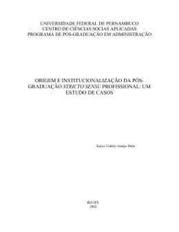 origem e institucionalização da pós- graduação stricto sensu