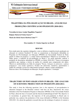 TRAJETÓRIA DA PÓS-GRADUAÇÃO NO BRASIL: ANÁLISE DAS