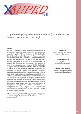 Programas de p&oacute;s-gradua&ccedil;&atilde;o (stricto sensu) no
