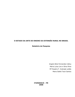 O Estado da Arte do Ensino de Extensão Rural no Brasil