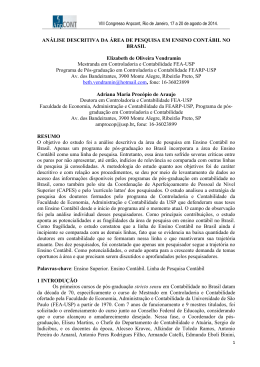 AN&Aacute;LISE DESCRITIVA DA &Aacute;REA DE PESQUISA EM ENSINO