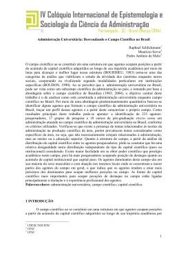 Desvendando o Campo Cient&iacute;fico no Brasil