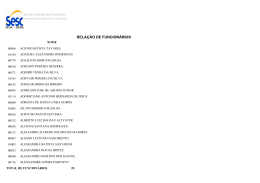 Servi&ccedil;o Social do Com&eacute;rcio RELA&Ccedil;&Atilde;O DE FUNCION&Aacute;RIOS