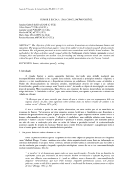 HUMOR E ESCOLA: UMA CONCILIA&Ccedil;&Atilde;O POSS&Iacute;VEL Jana&iacute;na
