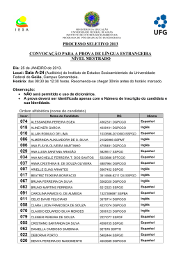 INSCRI&Ccedil;&Otilde;ES PARA O MESTRADO