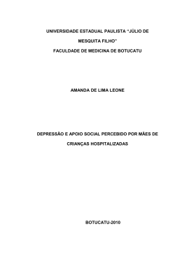 Depressão e apoio social percebido por mães de crianças