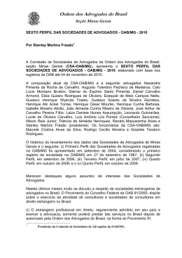Sexto Perfil das Sociedades de Advogados
