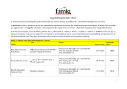 1 Bancas de Monografia 2014-2 - Manh&atilde; Os hor&aacute;rios das