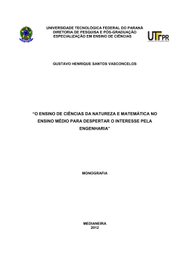 &ldquo;O ENSINO DE CI&Ecirc;NCIAS DA NATUREZA E