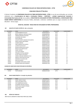 aviso 010/2014 - resultado da avaliação de perfil profissional