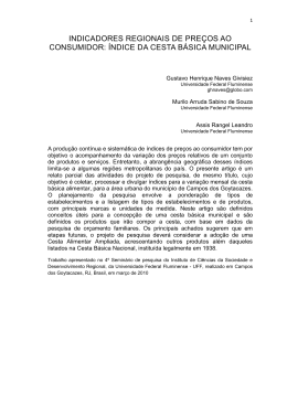 &iacute;ndice da cesta b&aacute;sica municipal - Universidade Federal Fluminense