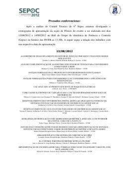 Prezados conferencistas: