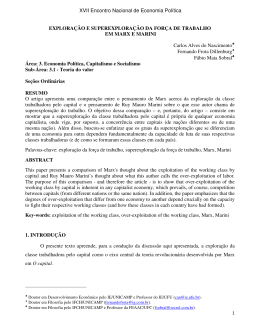 "Explora&ccedil;&atilde;o e Superexplora&ccedil;&atilde;o da for&ccedil;a de trabalho em Marx e