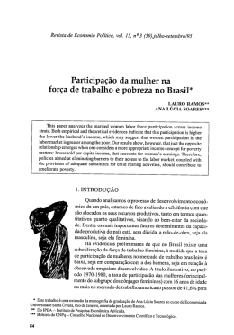 Participação da mulher na força de trabalho e pobreza no Brasil*