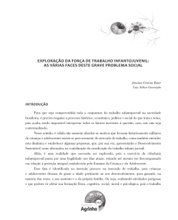 EXPLORA&Ccedil;&Atilde;O DA FOR&Ccedil;A DE TRABALHO INFANTOJUVENIL: AS