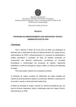 Programa de Dimensionamento dos Servidores TA IFRS
