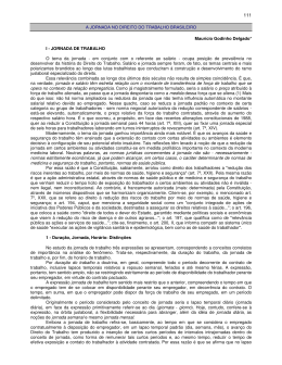 A JORNADA NO DIREITO DO TRABALHO BRASILEIRO Maur&iacute;cio