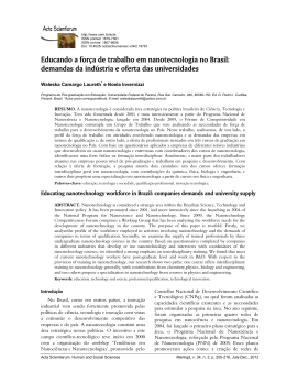 Educando a for&ccedil;a de trabalho em nanotecnologia no Brasil