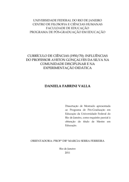 DANIELA FABRINI VALL AA - Faculdade de Educa&ccedil;&atilde;o