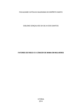 fatores de risco e o c&acirc;ncer de mama em mulheres