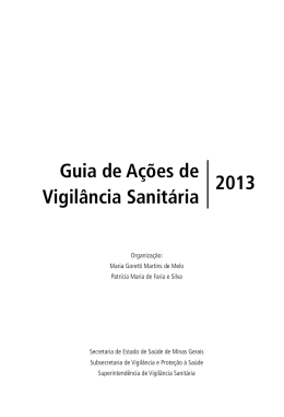 Guia de A&ccedil;&otilde;es de Vigil&acirc;ncia Sanit&aacute;ria 2013