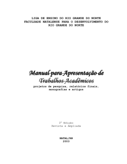 Manual de Elaboração de Projeto de Monografia ()