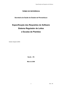 Especifica&ccedil;&atilde;o dos Requisitos do Software Sistema Regulador de