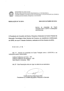 Resolu&ccedil;&atilde;o 010/2014 - Cefet-RJ
