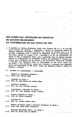 relatório das atividades do instituto de estudos brasileiros . da