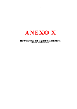 ANEXO X Informações em Vigilância Sanitária - Portal
