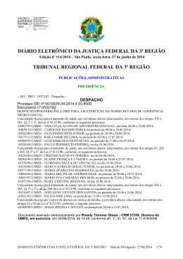 DI&Aacute;RIO ELETR&Ocirc;NICO DA JUSTI&Ccedil;A FEDERAL DA 3&ordf; REGI&Atilde;O