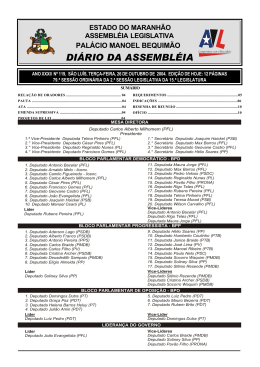 DI&Aacute;RIO DA ASSEMBL&Eacute;IA - Assembleia Legislativa do Estado do