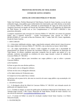 PREFEITURA MUNICIPAL DE VIDAL RAMOS