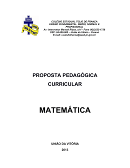 Matemática - COLÉGIO ESTADUAL TULIO DE FRANÇA