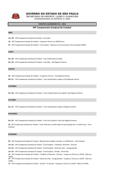 44&ordm; Campeonato Estadual de Futebol GOVERNO DO - SELJ