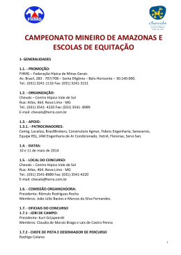 10 e 11 / 05 CAMPEONATO MINEIRO DE AMAZONAS E