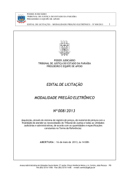 edital de licitação modalidade pregão eletrônico nº 008/2013