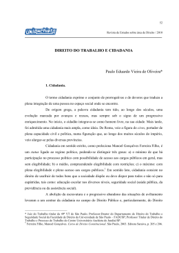 DIREITO DO TRABALHO E CIDADANIA Paulo