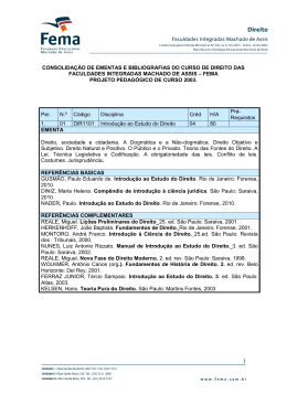 Ementário dos Componentes Curriculares 2003