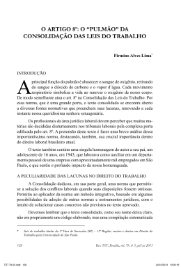 LIMA, Firmino Alves. O artigo 8º: o "pulmão" da Consolidação